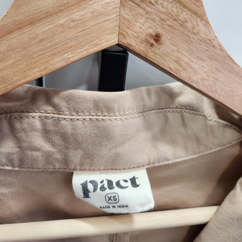 Pact Sesame Boulevard Brushed Twill Blazer Women’s XS Beige Tan With Pockets - Picture 5 of 12